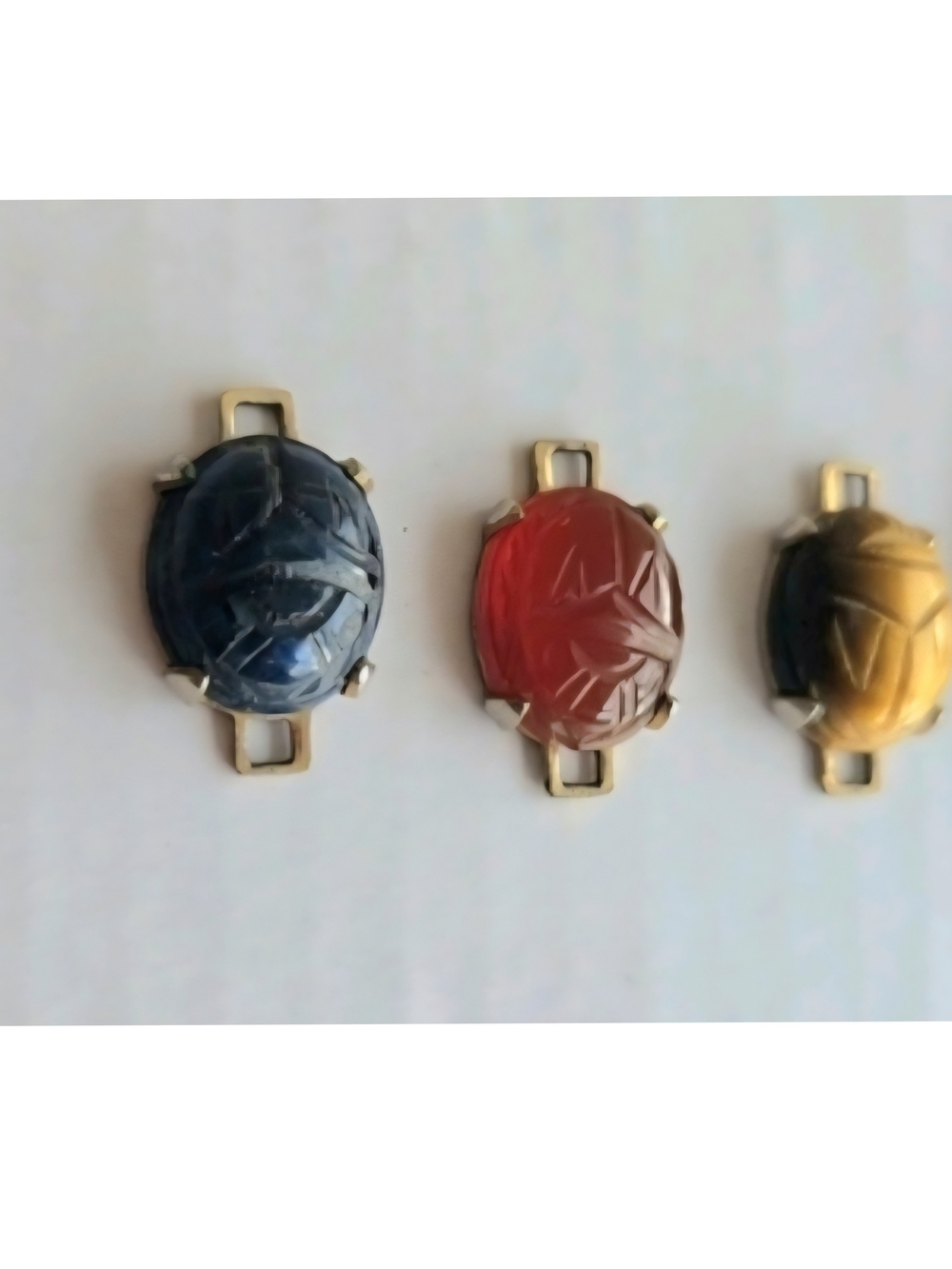 Vintage Stunning Scarab Beetle Bracelet Pieces All Genuine Gems